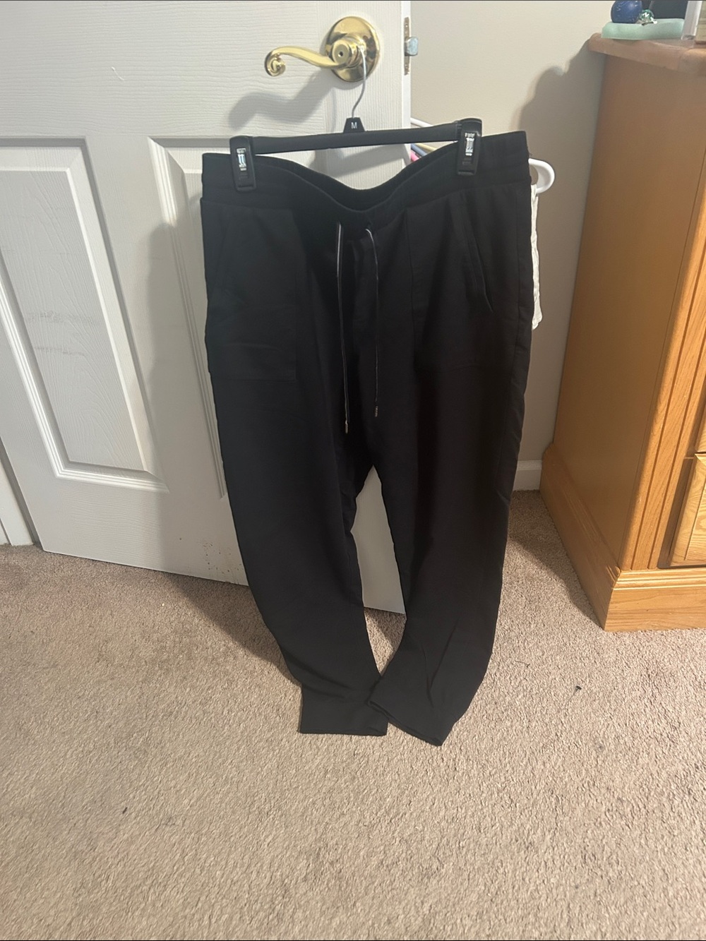 Talbots Black Drawstring Joggers with Cuffed Ankles